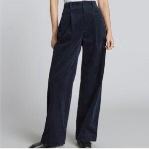 everlane corduroy way-high drape pant - deep navy